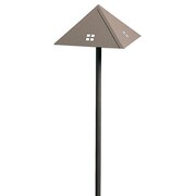 ARROYO CRAFTSMAN Low Voltage 8" Roof With Glass Jewels, Bronze, Gold White Iridescent Glass LV24-8RGW-BZ